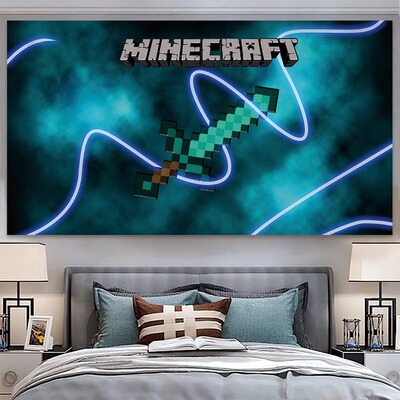 MC我的世界Minecraft背景布挂布儿童卧室墙布宿舍装饰画海报挂毯