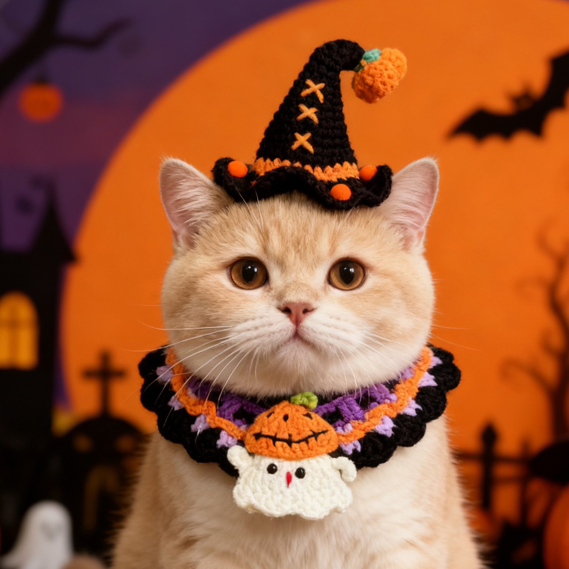 万圣节宠物口水巾猫咪狗狗围脖