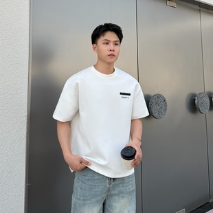 重工印花 新款 重磅320g太空棉短袖 2025夏季 宽松t恤美式 男士