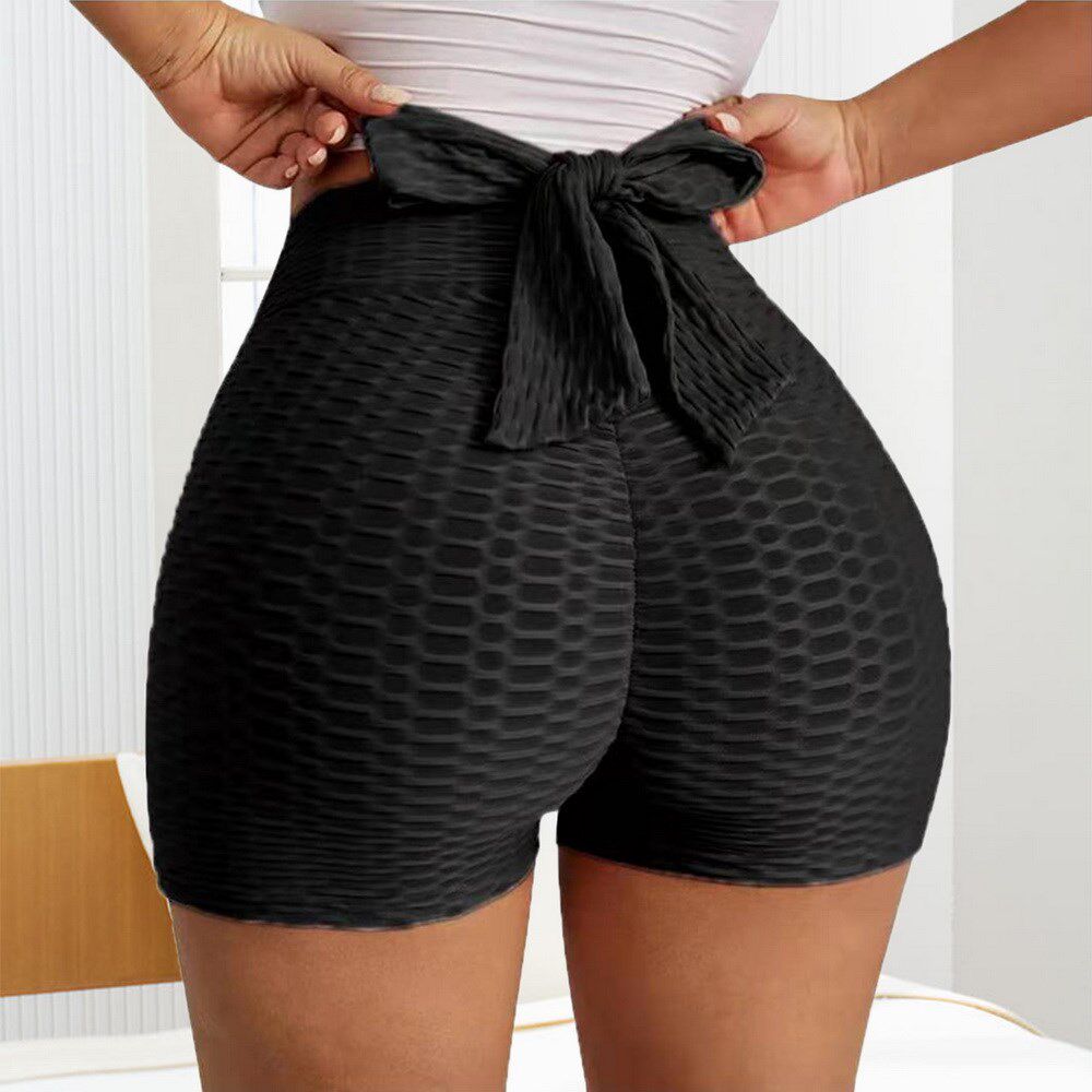 Polyester solid color skinny shorts summer sports shorts短裤