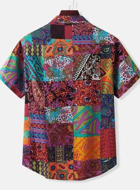 Floral t Shirt for Men summer Shirts man big plus size M-5XL
