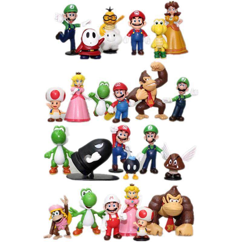 Super Mario Bros PVC Action Figure Toys Dolls Model Set Luig
