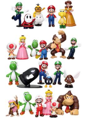 Super Mario Bros PVC Action Figure Toys Dolls Model Set Luig
