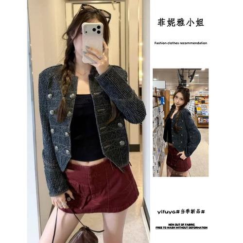韩系复古牛仔短外套女显瘦百搭