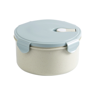 饭盒便当盒餐盒小麦秸秆泡面碗学生可微波炉加热圆形带盖饭盒