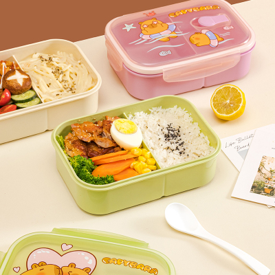 饭盒可微波炉加热学生儿童卡通上班族带盖密封分隔轻便长方形