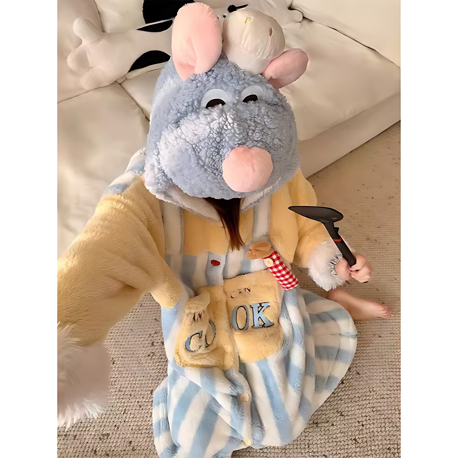 可爱卡通料理鼠王睡衣女秋冬季新款珊瑚绒加厚冬天袍家居服套装,女士内衣/男士内衣/家居服,睡袍/浴袍,淘宝优惠券,粉丝福利购,淘宝优惠卷