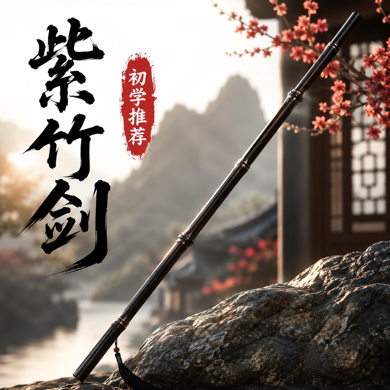 天然紫竹戒尺王巍木剑硬木中国风