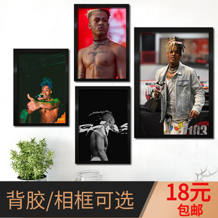 XXXTentacion海报定制嘻哈说唱宿舍装饰挂画自粘壁纸照片墙贴订做