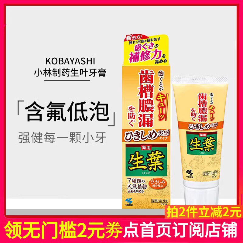 小林制药(KOBAYASHI)牙龈牙周问题蛀牙齿槽脓漏生叶牙膏白齿