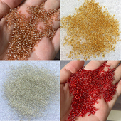 3mm金银色灌银琉璃玻璃米珠散珠子项链手串婚纱饰品diy手工手链