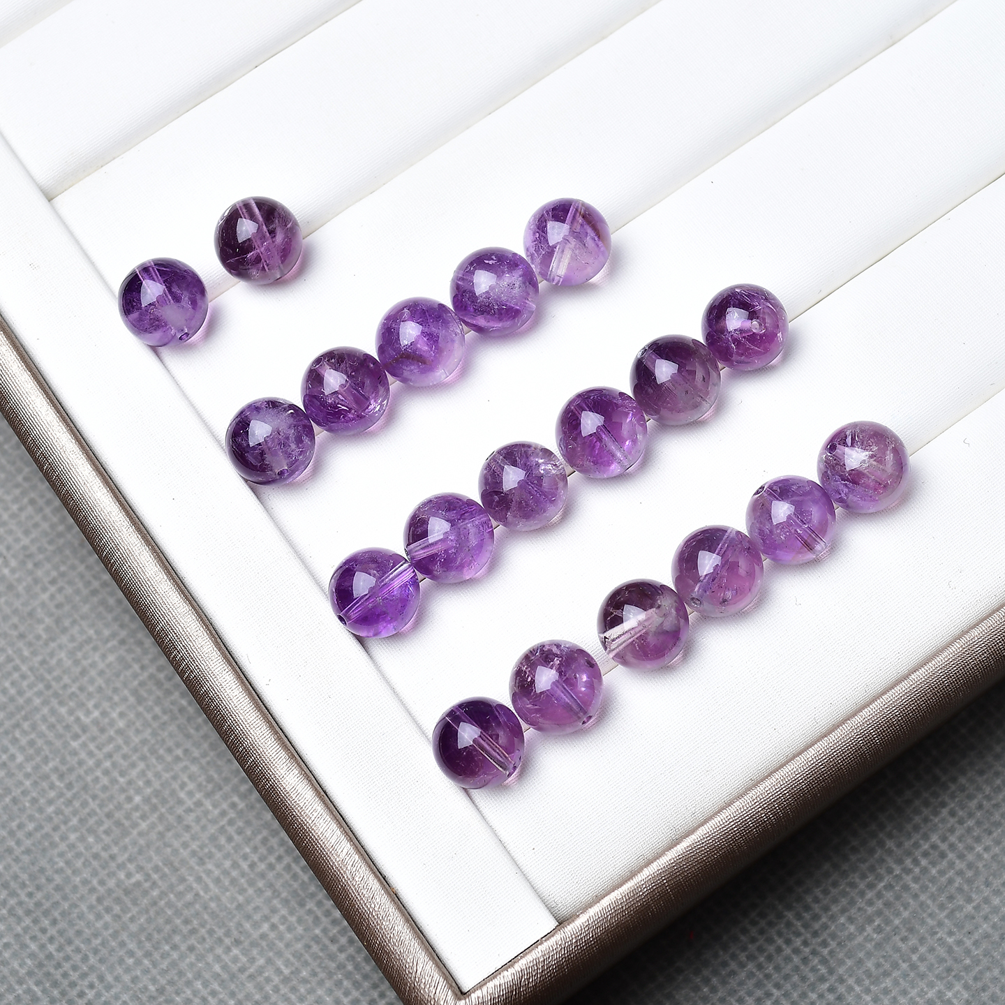 7A天然巴西紫水晶散珠子紫阿赛手串女士手链七彩冰裂胶花diy手工