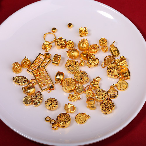 妃暄沙金花开富贵四叶草隔珠提溜