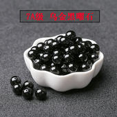 7A天然纯黑乌金黑曜石散珠手串男女士diy手工饰品手链貔貅串珠