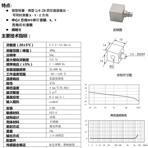 振臣ZC1002LS ICP/IEPE250g三轴加速度传感器 三向加速度传感器
