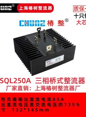上海椿整三相桥式整流桥SQL10A50A60A100A300A桥堆整流器大功率