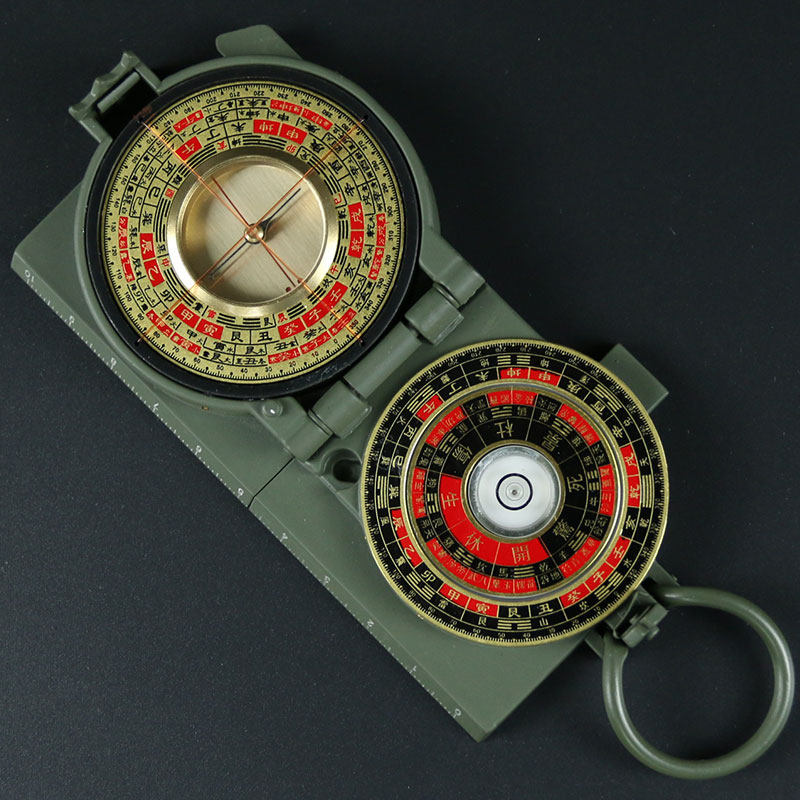 寻龙罗盘摸金校尉八卦寻龙诀风水盘高精度随身黄铜专业二寸罗经仪