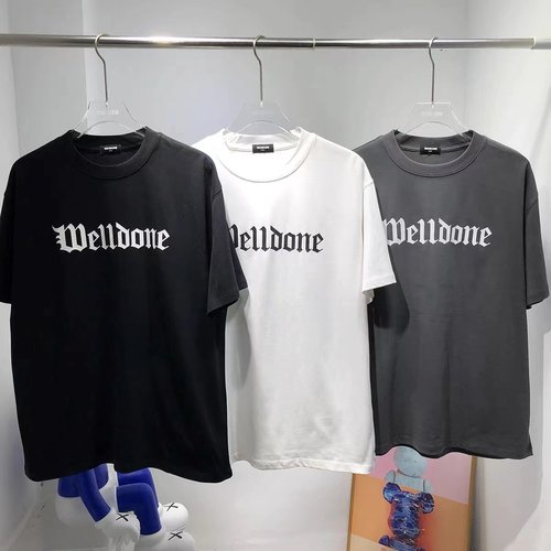 we11done哥特风logo短袖T恤