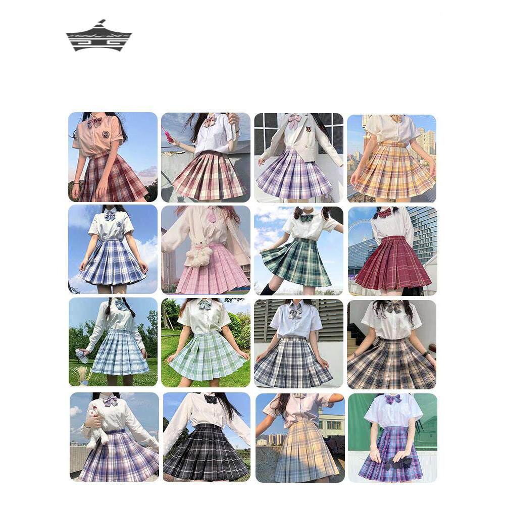 日系jk制服温柔一刀jk格裙沙华百褶裙春夏学生学院风套装班服衬衫