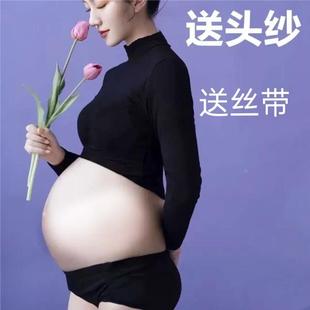 妈咪照 影楼拍摄个人大肚艺术照摄影背心短裤 孕妇拍照写真服装 新款