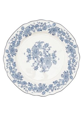 FQR LIVING丹麦设计师联名款 手工制作炻器餐具 蓝色花卉图案餐盘