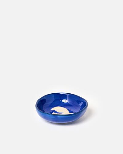 FQR LIVING英国OLIVER BONAS手工制作陶器绘画渐变双色蓝鸟饰品碟