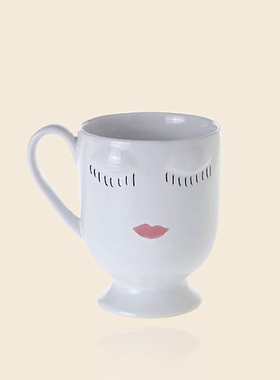 FQR LIVING美国Bougie Beach手工制作绘画陶器太太图案个性马克杯