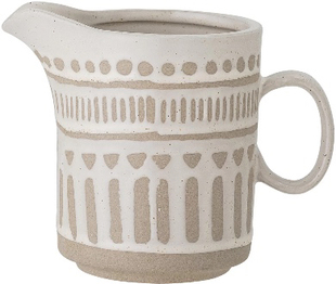 FQR LIVING丹麦Bloomingville手工制作陶器波西米亚图案质朴奶壶