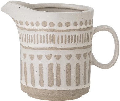 FQR LIVING丹麦Bloomingville手工制作陶器波西米亚图案质朴奶壶