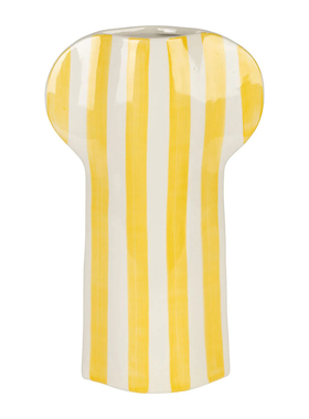 FQR LIVING意大利FABRIOUE DE STYLES华丽Lumi陶器黄色条纹花瓶