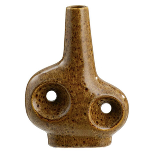 FQR Bakker手工制作陶器不规则自然釉赭色花瓶 LIVING丹麦Leen