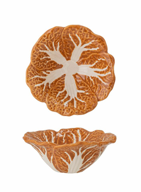 FQR LIVING 丹麦Bloomingville Savanna Bowl 手工陶器棕色叶子碗