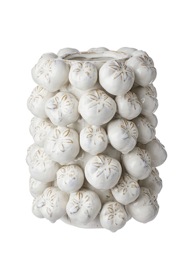 FQR LIVING丹麦ROSEHIP手工制作陶器奶油色渐变釉粘贴玫瑰果花瓶