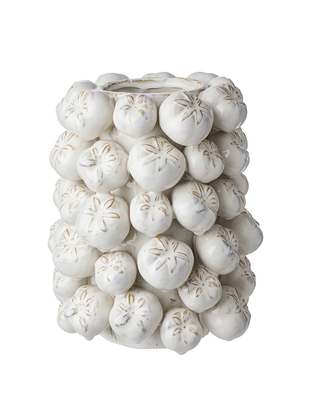 FQR LIVING丹麦ROSEHIP手工制作陶器奶油色渐变釉粘贴玫瑰果花瓶