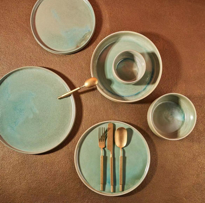 FQR LIVING 比利时Structo Turquoise优雅陶器活性釉绿松石餐具