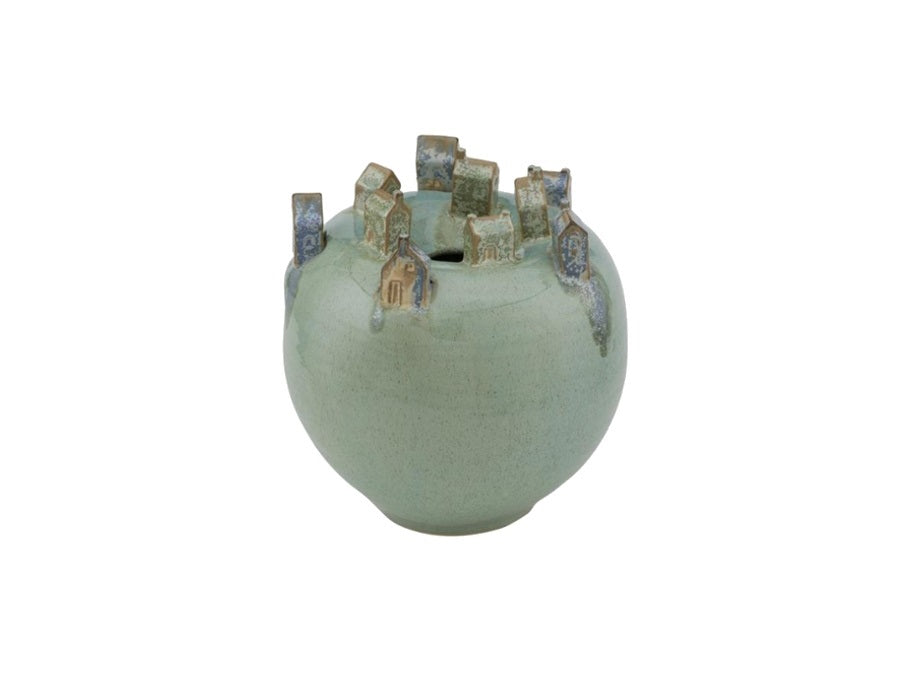 FQRLIVING丹麦DANIELA1963手工制作雕刻陶器粘贴家庭仪式渐变花瓶