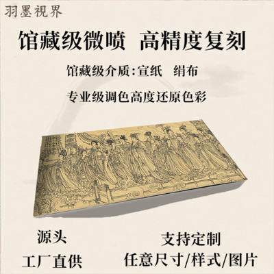 唐吴道子八十七神仙卷白描图人物