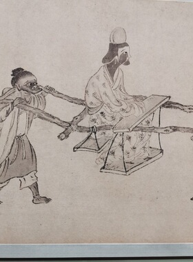 钱榖 钟馗嫁妹图嘉德卷 复古书画人物长卷国画真迹微喷仿古复制品