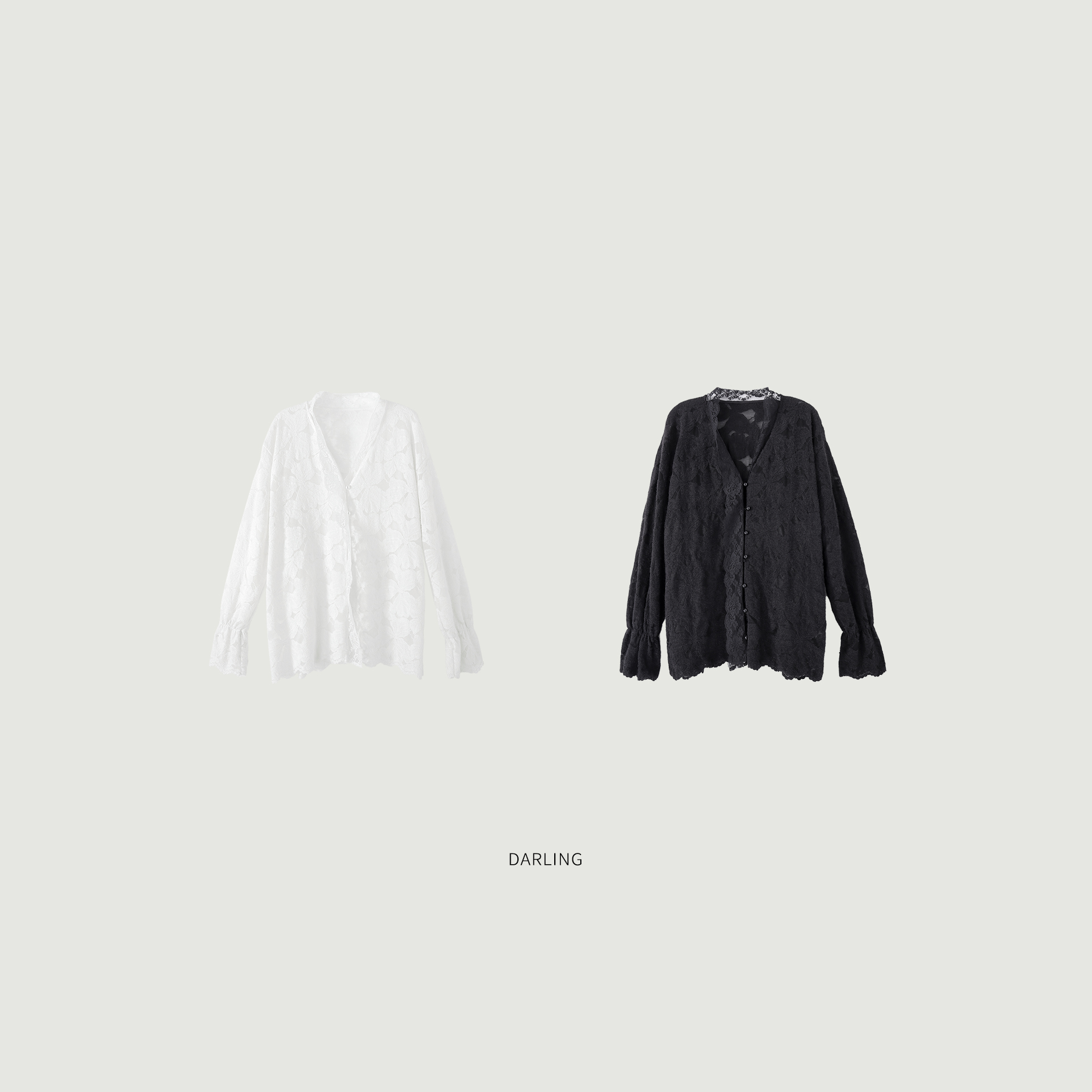 大琳Darling“浪漫邂逅”立体绒感蕾丝 法式花边长袖开衫