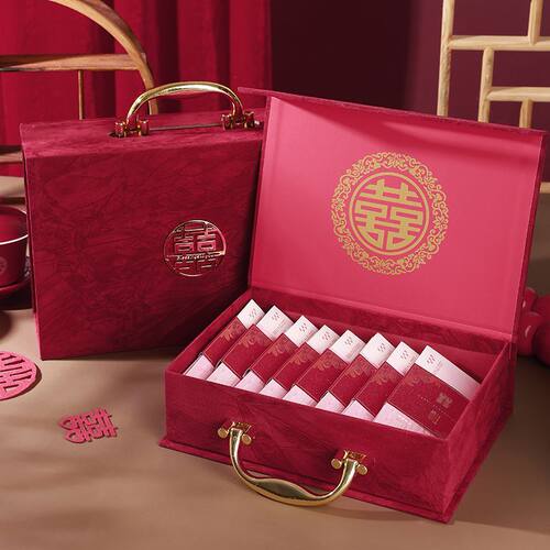 订婚简约礼金高档彩礼盒