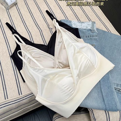 法式缎面无痕背心式女士内衣