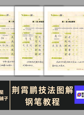 荆霄鹏技法图解钢笔教程漂亮字快写36技行书练字帖 电子版PDF37页