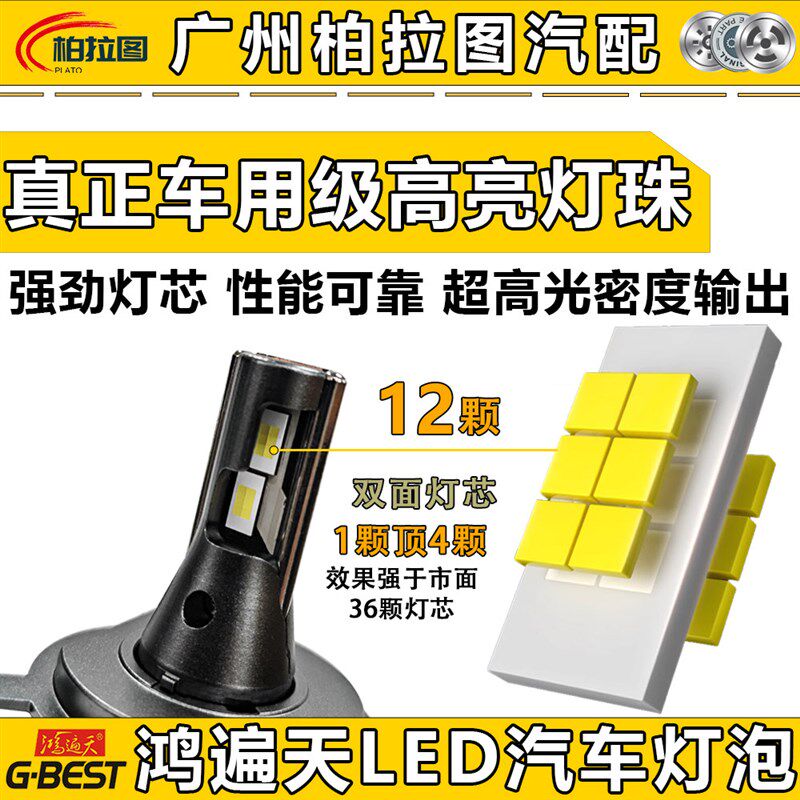 速发鸿遍天汽车大灯灯泡超亮H1 H H4 H7灯泡远近一体强光聚光