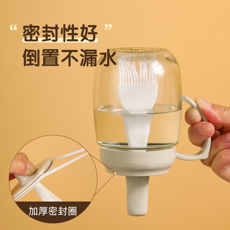 速发油刷油瓶一体带把手厨房耐高温硅胶油刷壶电饼铛烧烤烘焙专用