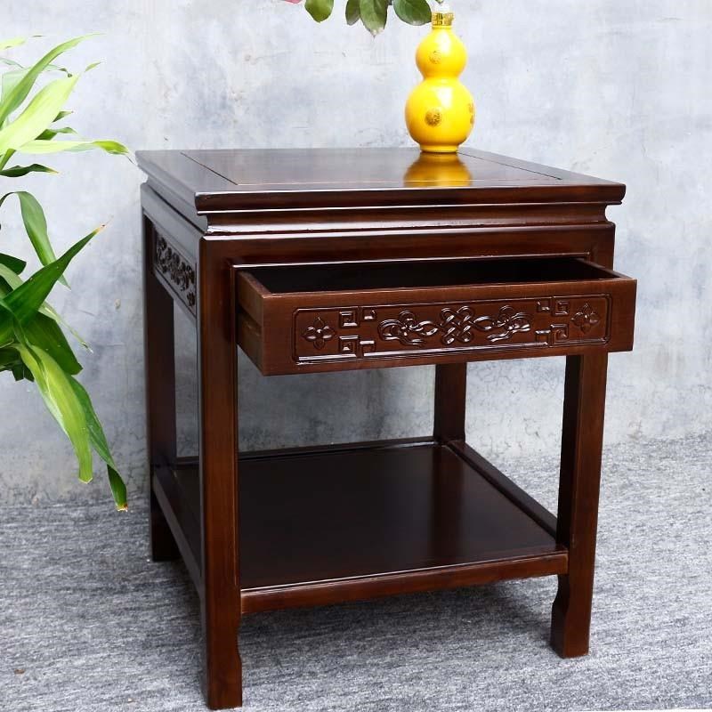 现货实木花架鱼缸架方几盆景架客厅小茶几桌子沙发侧边角几边桌新