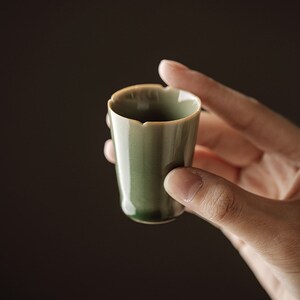 速发越窑青瓷手工陶瓷茶杯家用主人茶复古喝功品茗杯茶夫杯杯茶具