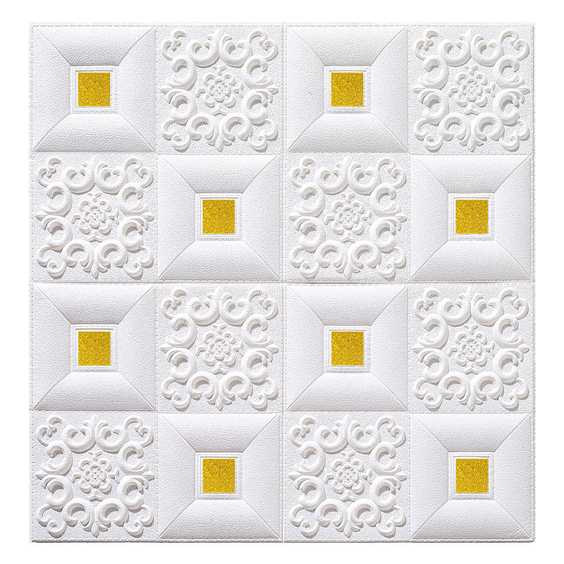 速发泡沫墙纸自粘防水防潮防撞3d立体墙贴壁纸卧室电视背景吊顶天