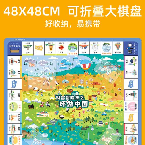 现货超大号富翁儿童版环游中国世界之旅财富冒险王桌游棋卡牌豪华