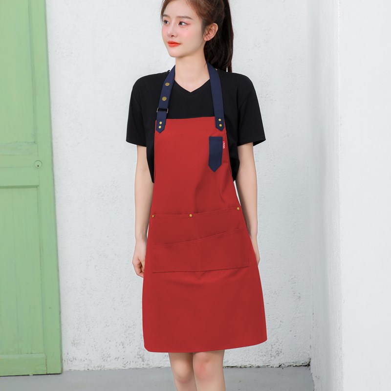 速发帆布防水防油围裙男女厨房家用餐饮服务员工作服围裙设计LOGO