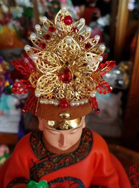 速发凤冠霞帔头饰娘娘凤冠神帽神音神明佛像娘娘帽观三帽冠像凤冠